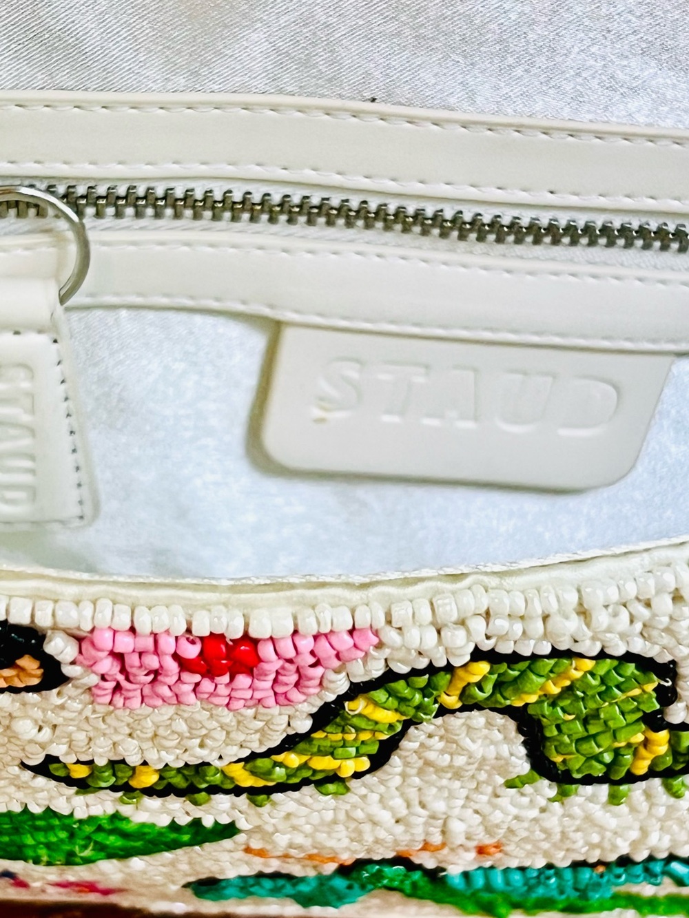 πΊπHPππΊ NWT Staud Beaded Tommy Shoulder Bag Bug Out πRare Findπ - Picture 10 of 16